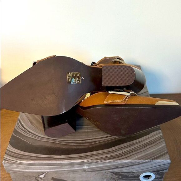 Jeffrey Campbell Hendrix Heels Brown Leather Boot Sandal US 9 - Picture 4 of 8